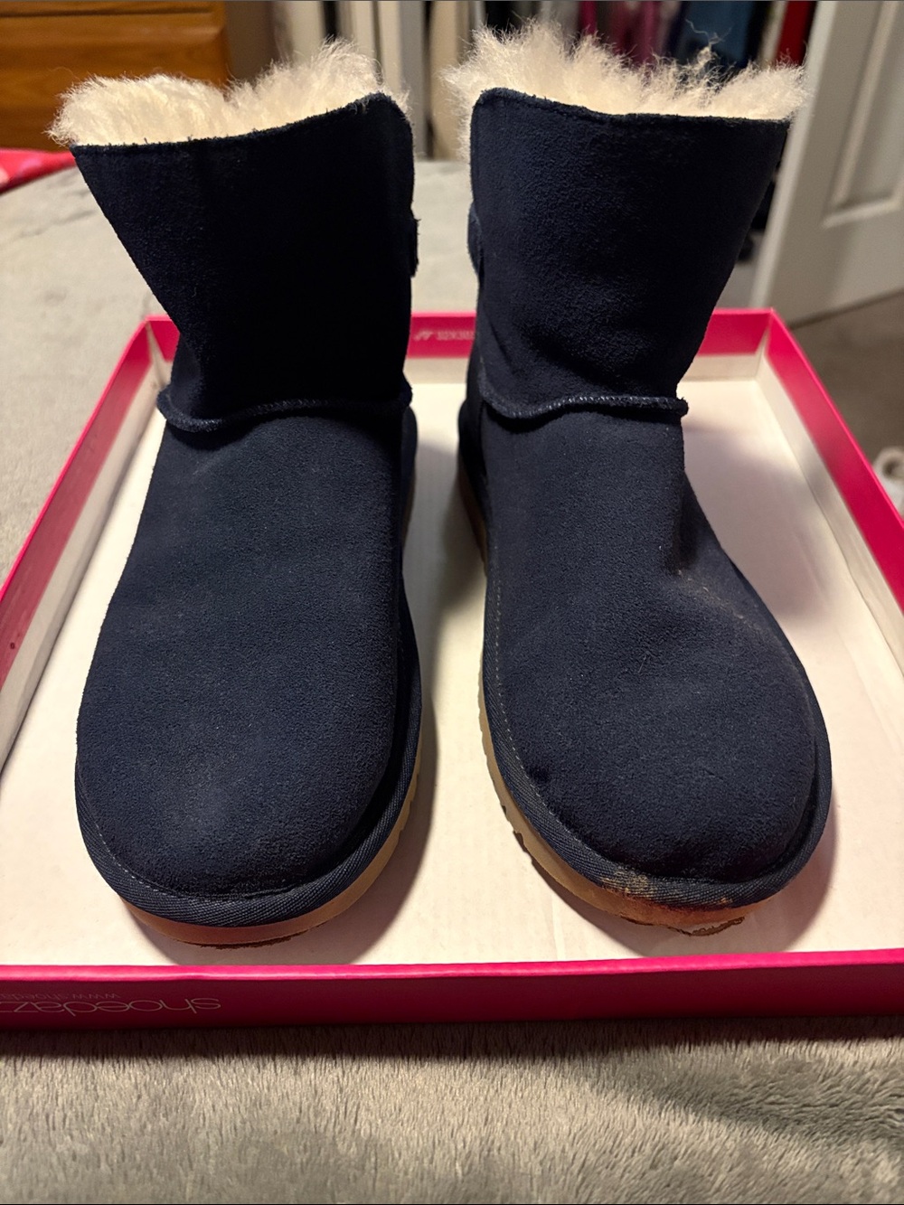 Koolaburra Navy Suede Shearling Winter Boots
